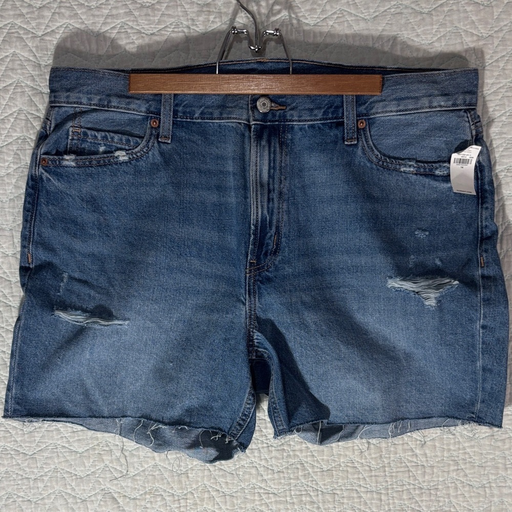 Old Navy Dark Blue Distressed Denim Cutoff Shorts